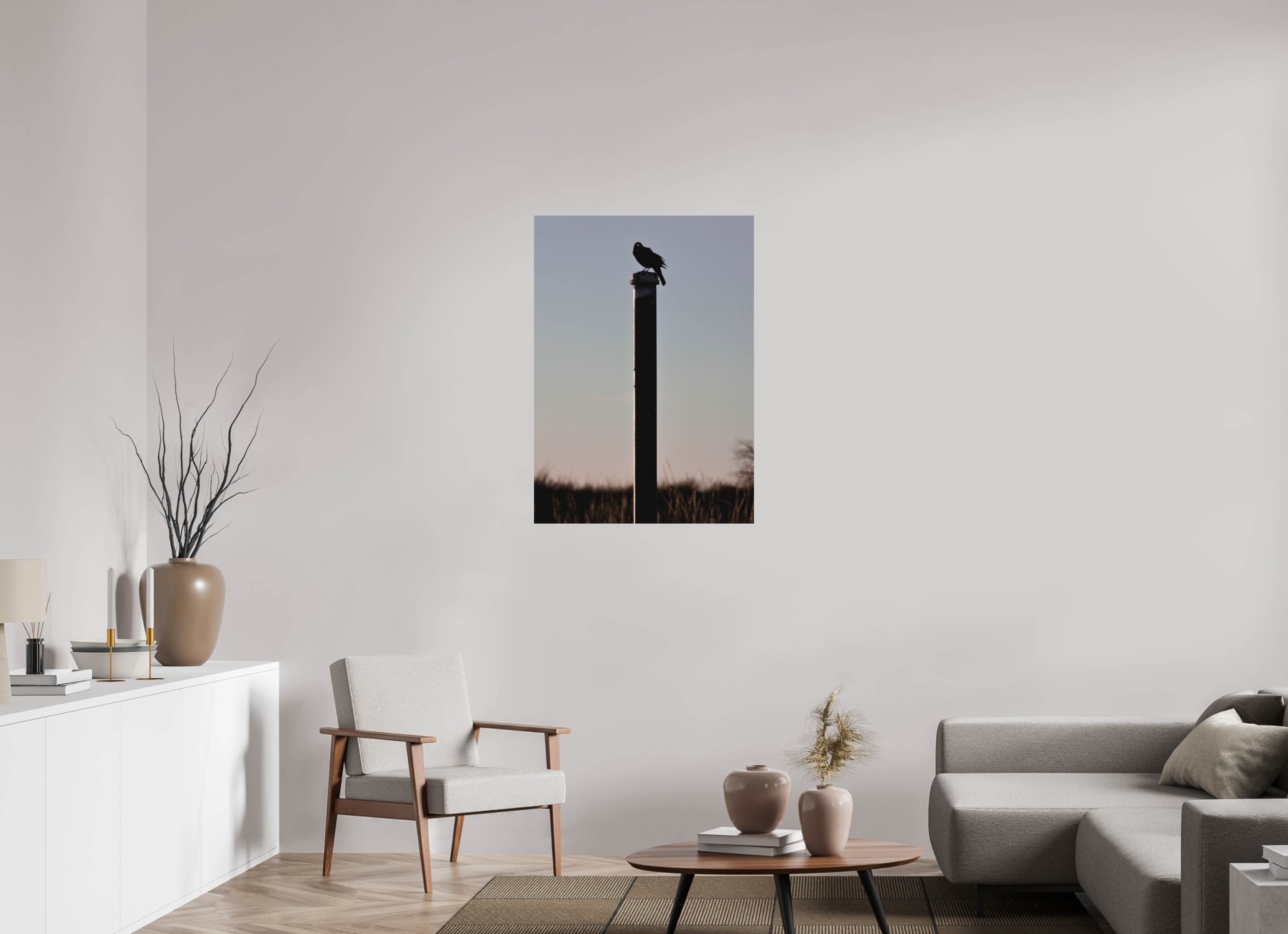 28 x 39.2″, Aluminum-Backed Matte Print Stare of a Blackbird