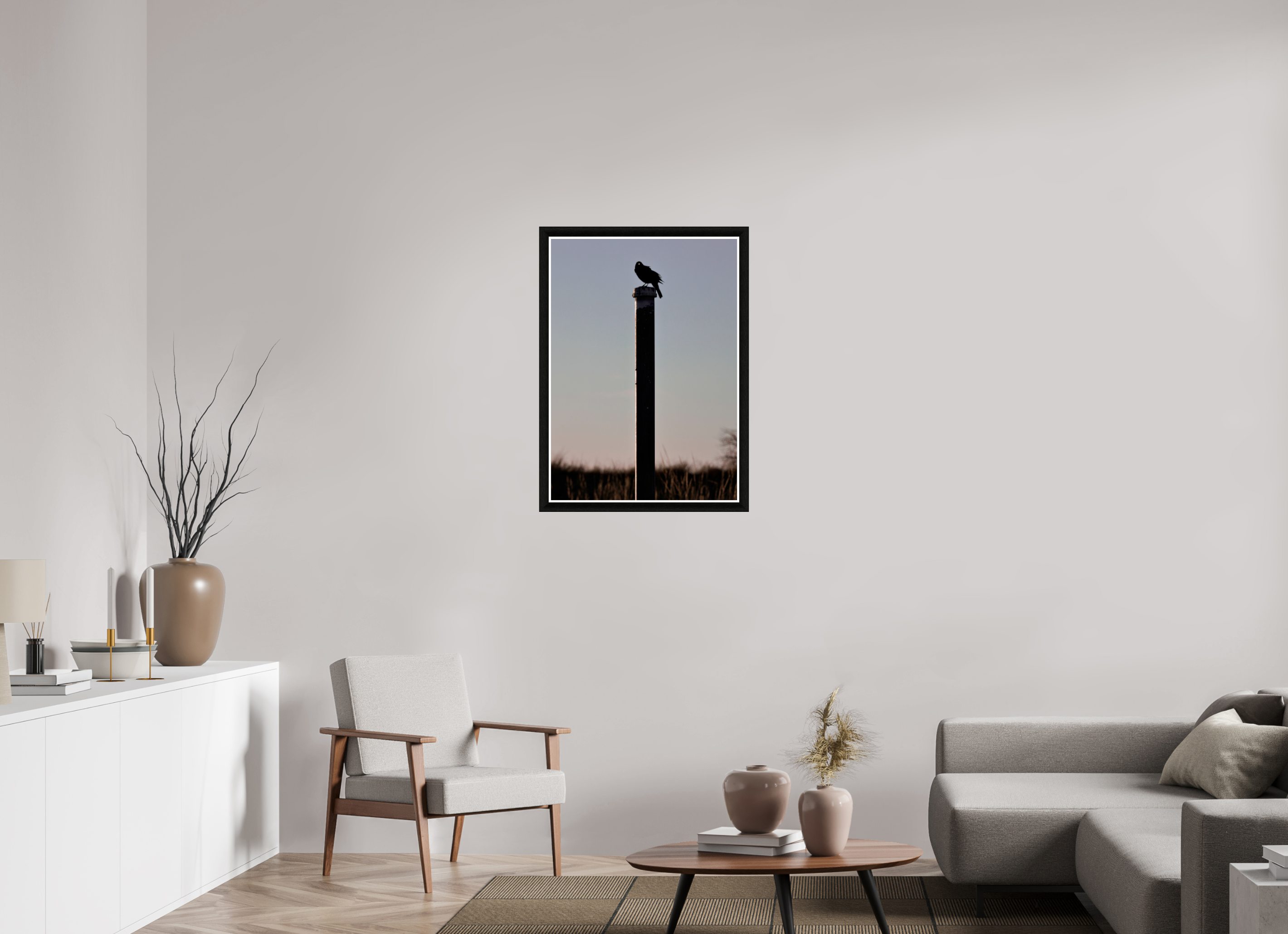 24 x 33.6″, Framed Acrylic Print Stare of a Blackbird