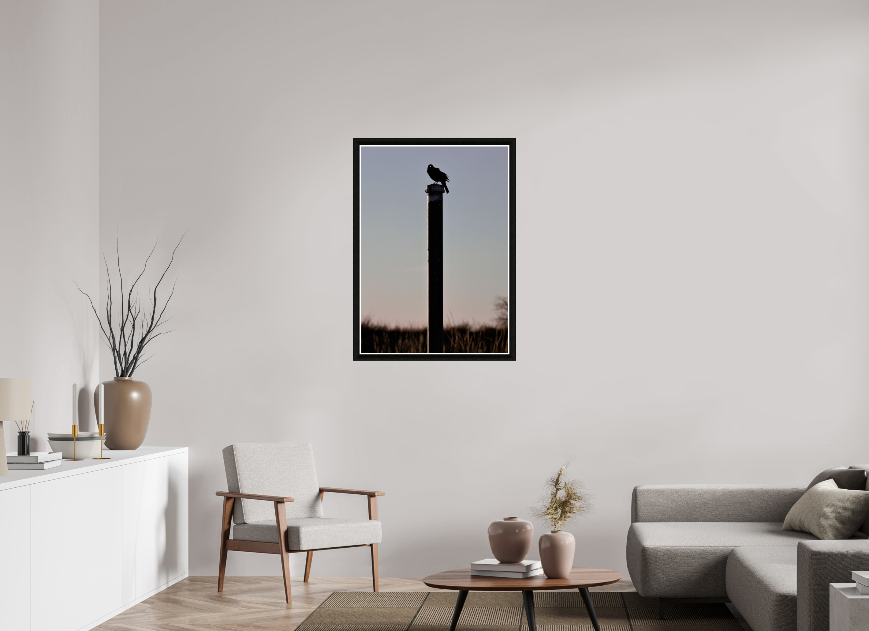 28 x 39.2″, Framed Acrylic Print Stare of a Blackbird