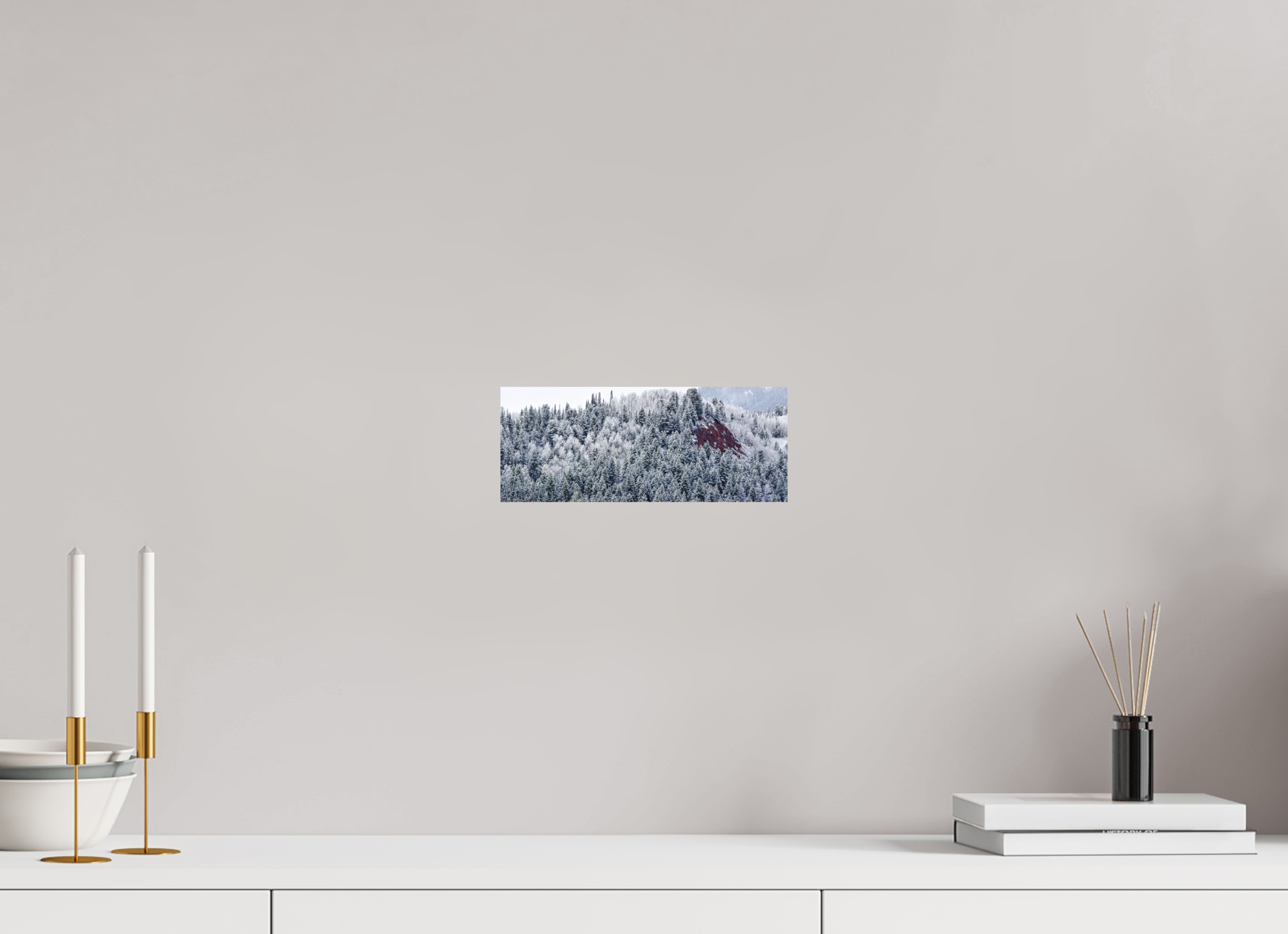 10 x 4″, Matte Print Spring Snow on Red Hill