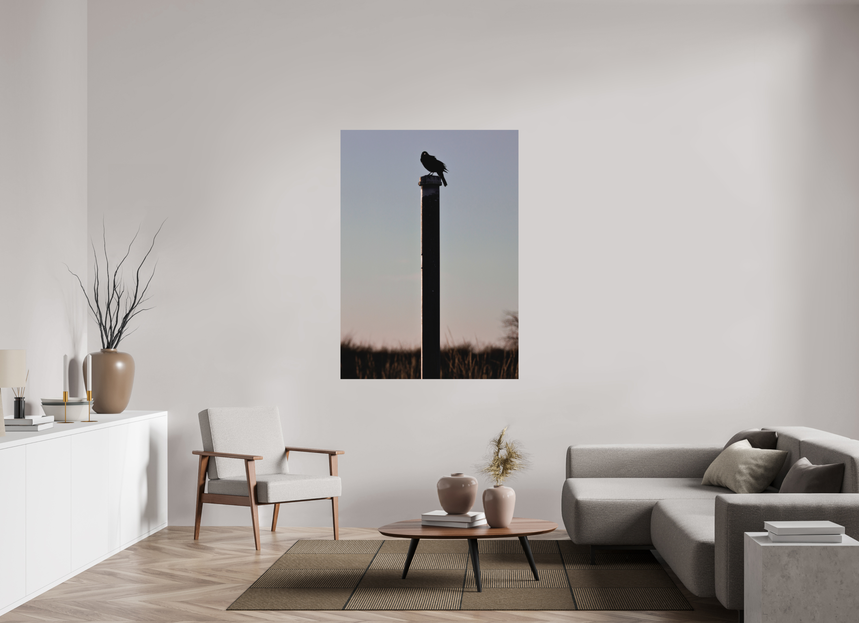 43 x 60.2″, Matte Print Stare of a Blackbird