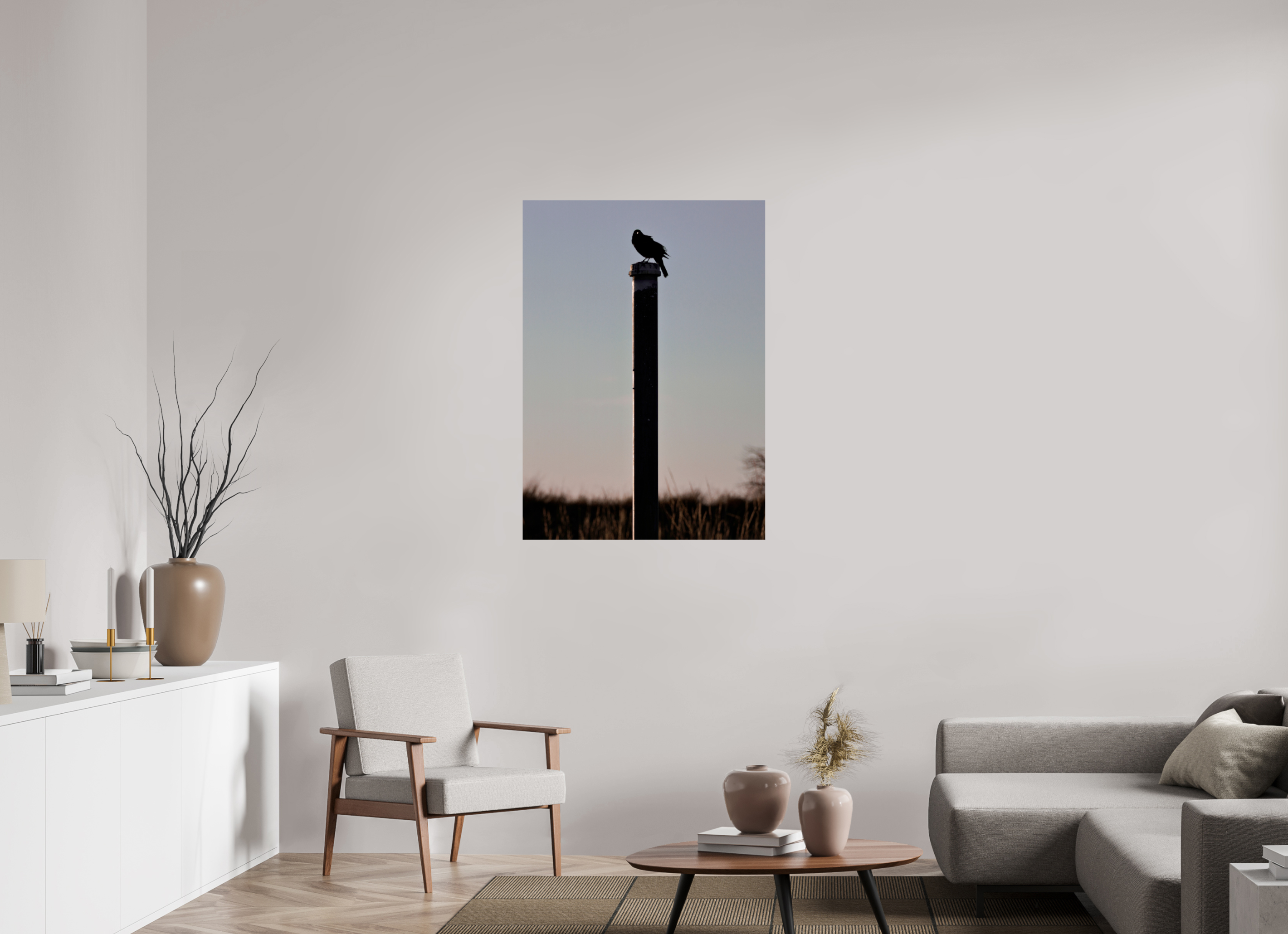 31 x 43.4″, Ultra Glossy Print Stare of a Blackbird