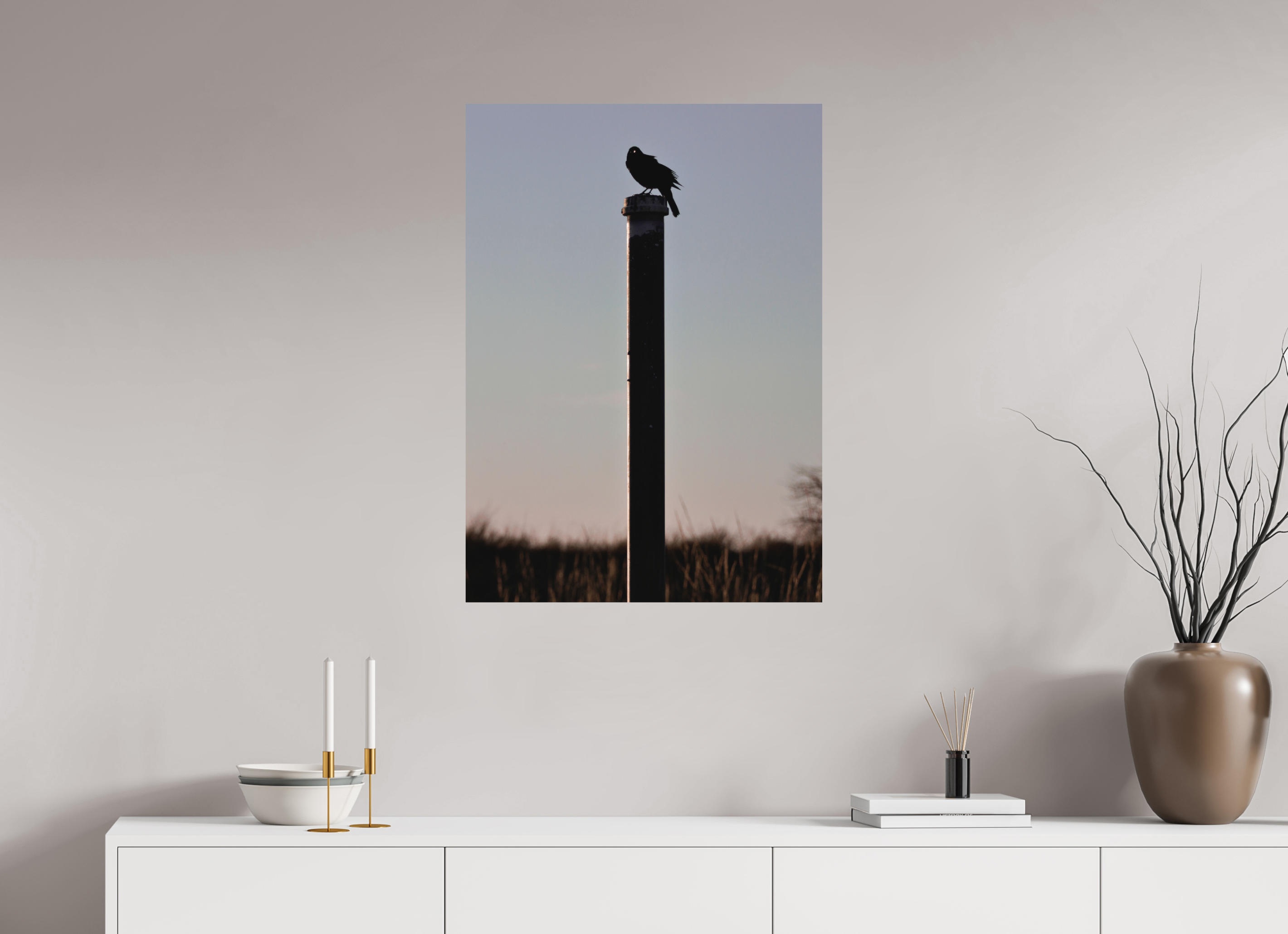 24 x 33.6″, Aluminum-Backed Matte Print Stare of a Blackbird