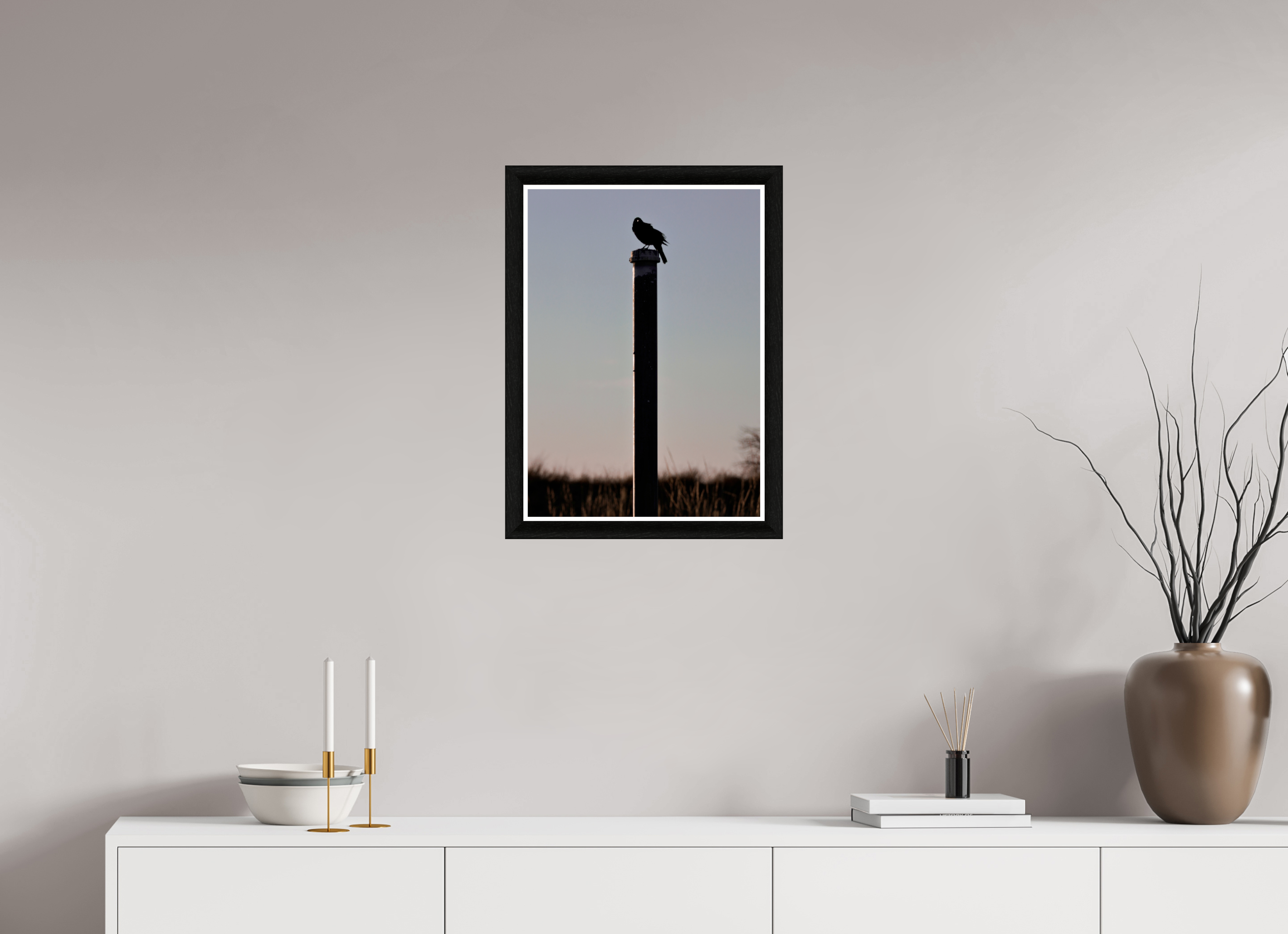 16 x 22.4″, Framed Acrylic Print Stare of a Blackbird