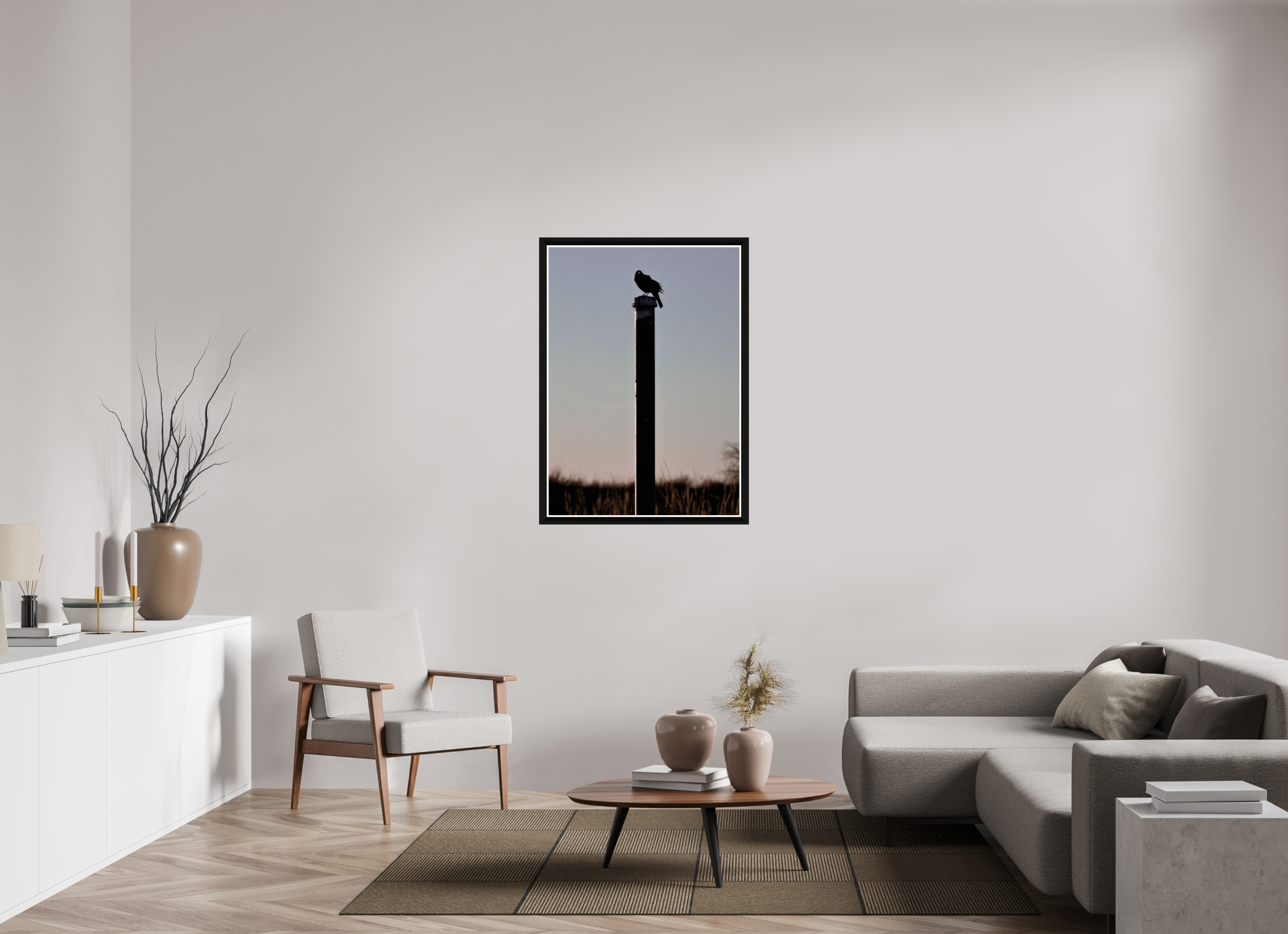 31 x 43.4″, Framed Acrylic Print Stare of a Blackbird