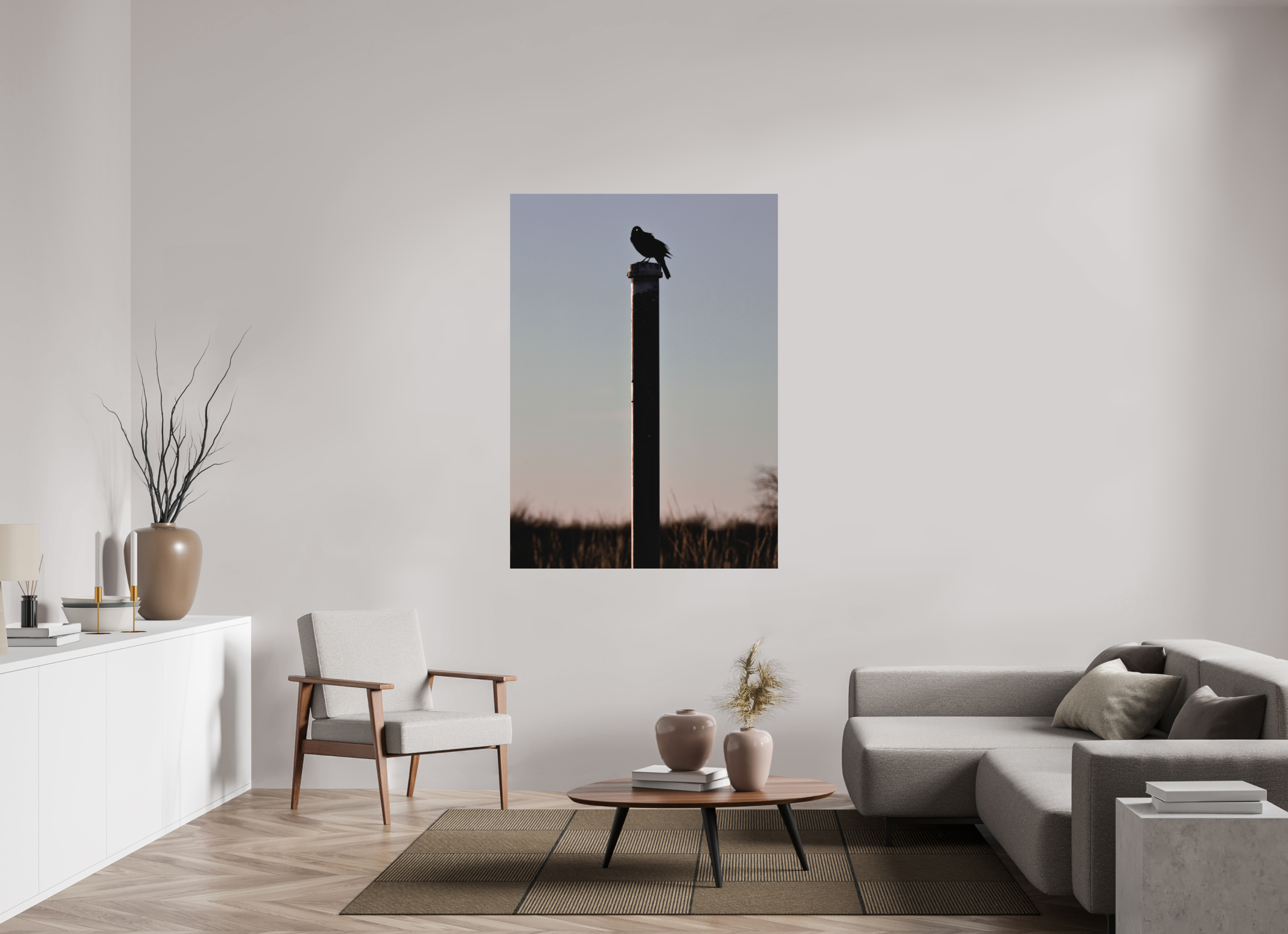 43 x 60.2″, Aluminum-Backed Matte Print Stare of a Blackbird