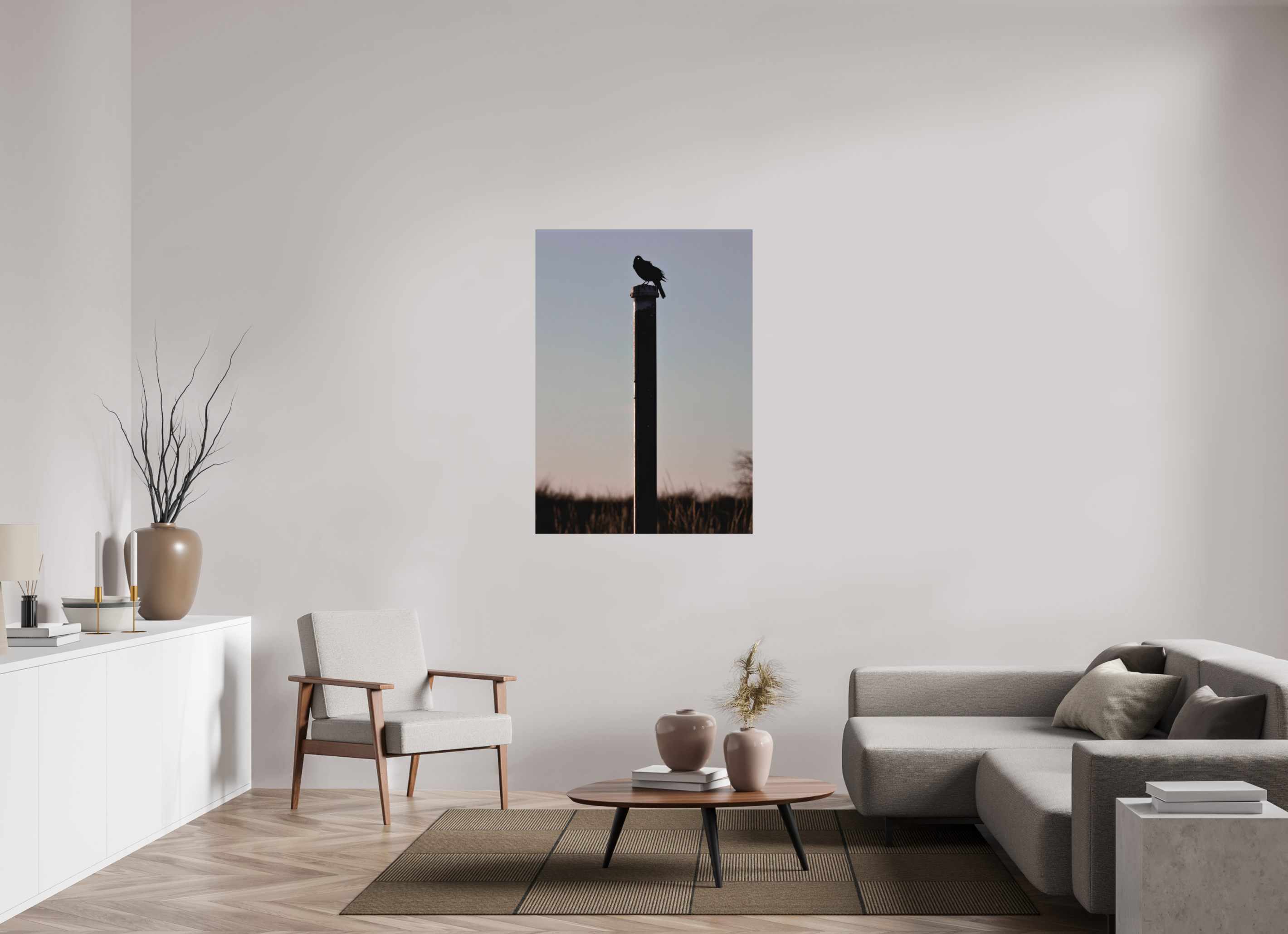 35 x 49″, Matte Print Stare of a Blackbird